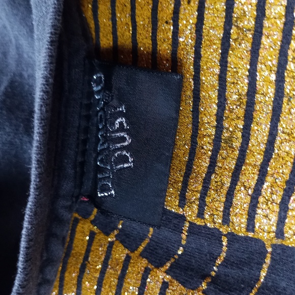 Vintage 90s Diamond Dust tropical Sunset GOLD Graphic Single Stitch T-Shirt - Picture 2 of 6